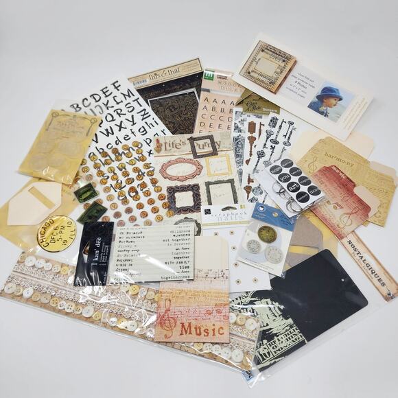 Steampunk Junk Journal Assorted Scrapbook Embellishments lot. Mixed Lot New Used - Picture 1 of 11